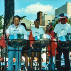 Steel drum band performing at outdoor festival