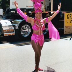 Carnival dancer in pink costume