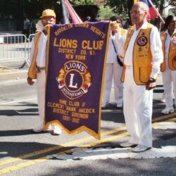 Lions Club members marching in New York parade