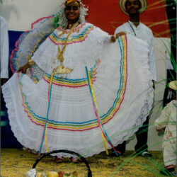 Panamanian folk dancers in traditional dress