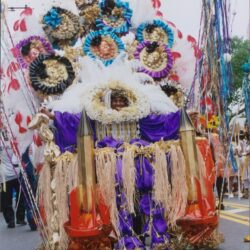 Colorful parade float with elaborate decorations.