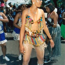 Carnival dancer in vibrant beaded costume